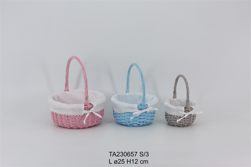 Wicker handle basket