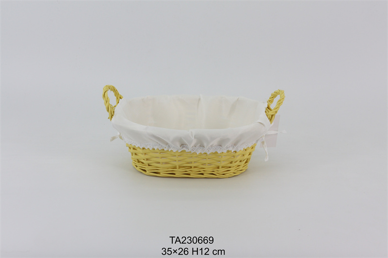 Wicker handle basket