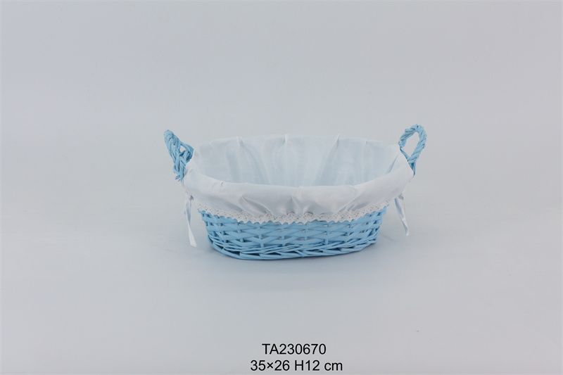 Wicker handle basket