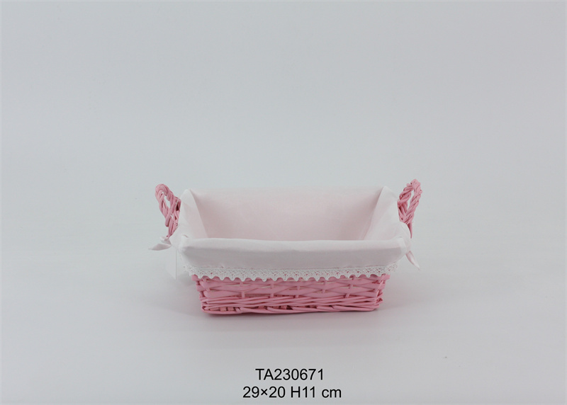 Wicker handle basket