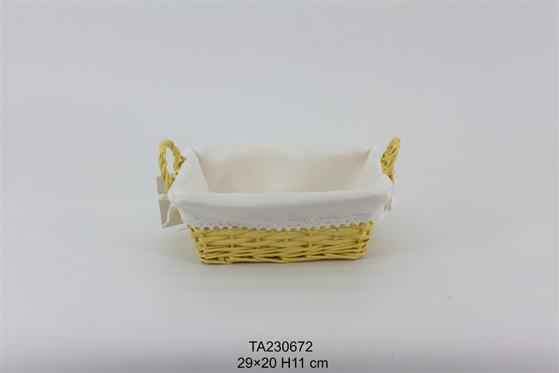 Wicker handle basket