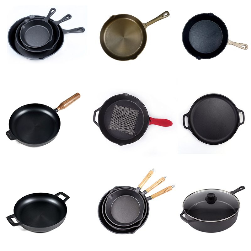 China Factory Cast Iron Cookware Heavy Duty Egg Fry Pan Non Stick Cast Iron Skillet Manufacturer