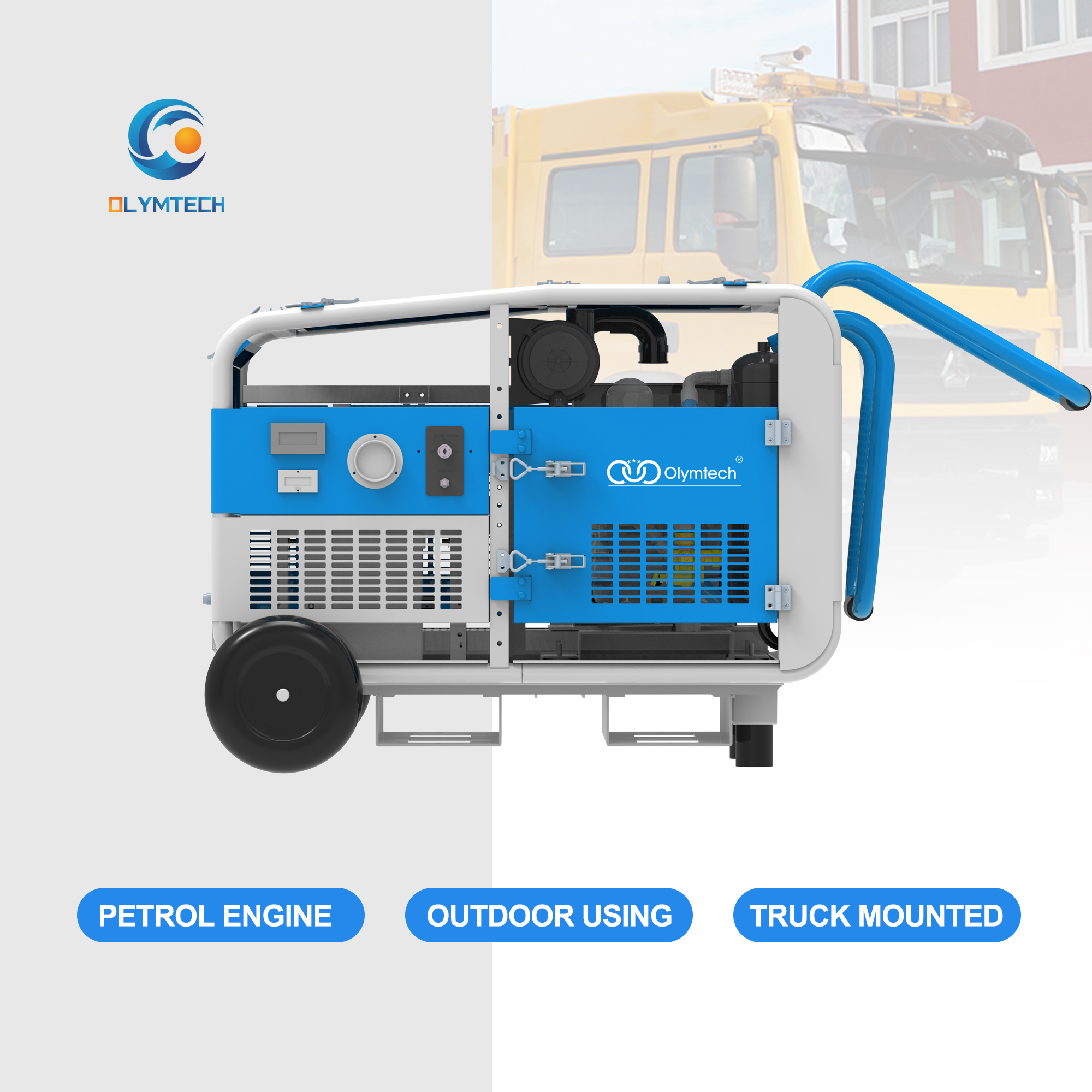 #OLYMTECH# C10PG-10 series Petrol portable screw air compressor