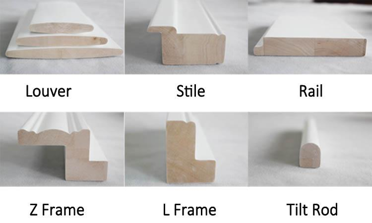 Wood shutter components