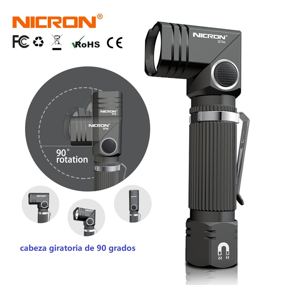 NICRON B74e Dual fuel 700LM 7W super bright mini rechargeable Twist flashlight