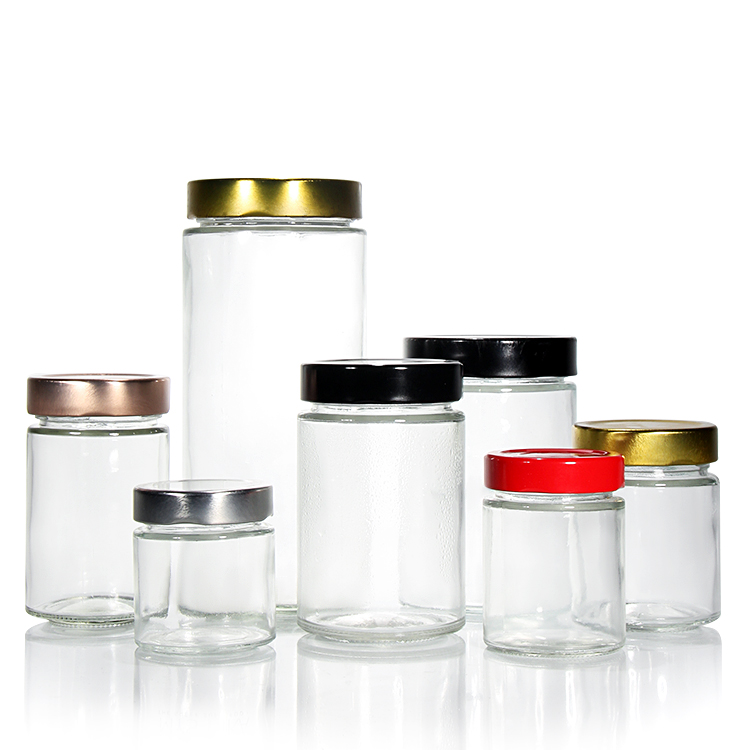 Clear glass jar with lid