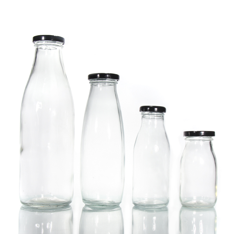 Glass milk bottle
