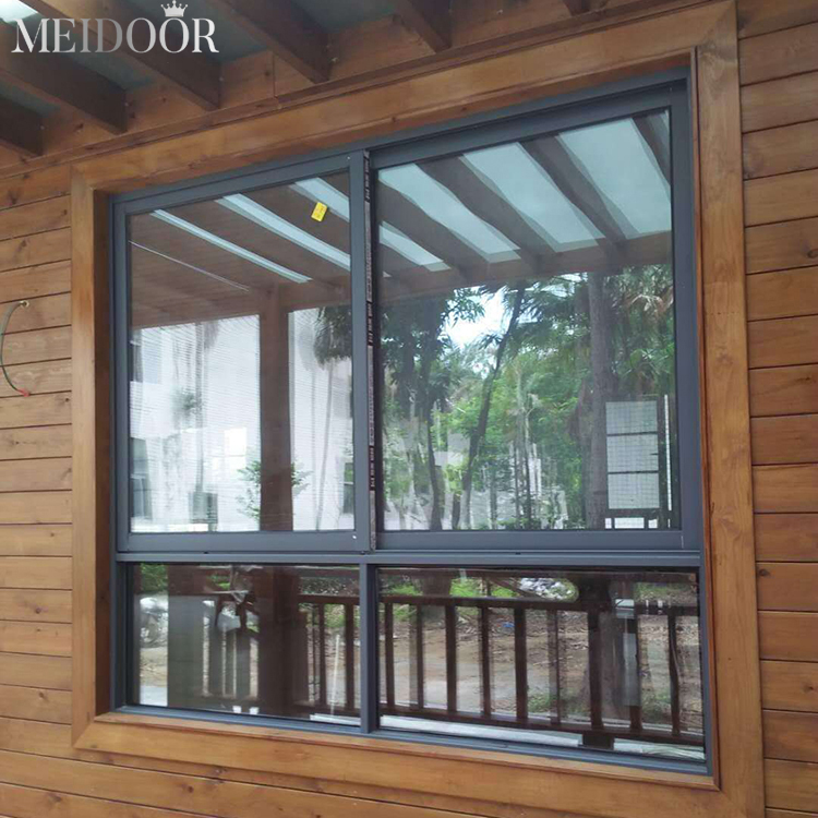 upward double glazed price sliding windows design aluminum with blue glass vertical sliding window