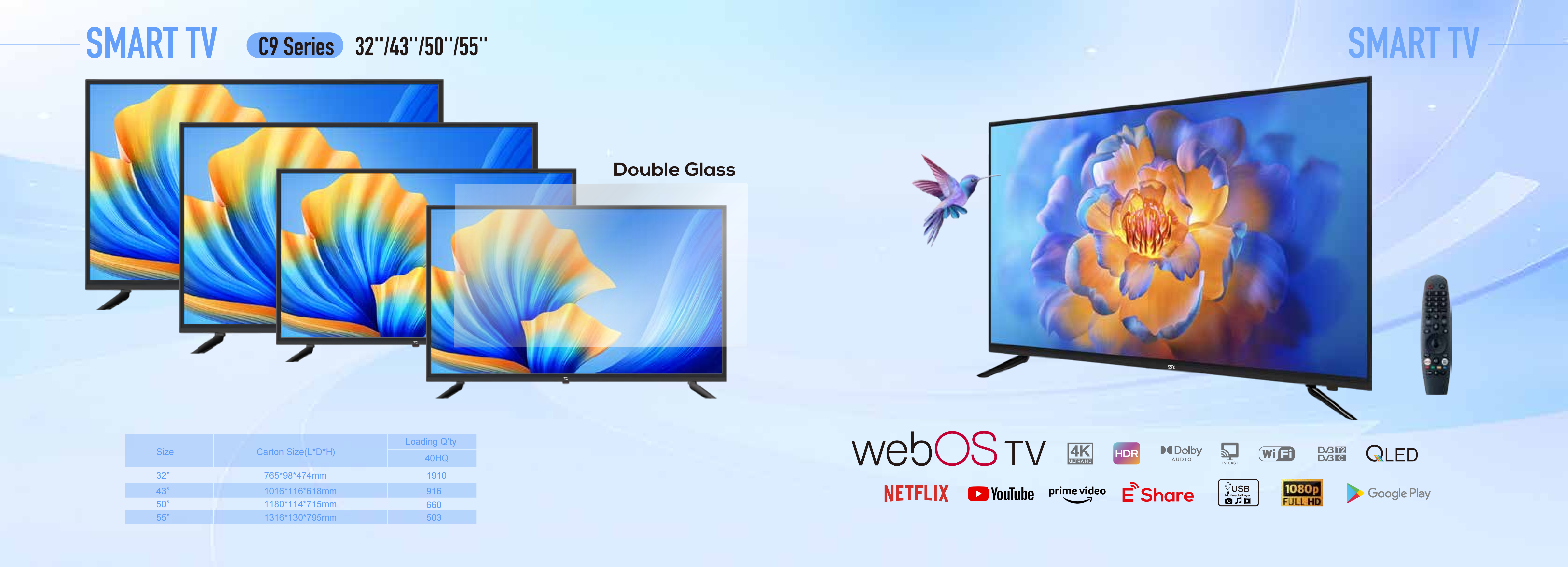 Doulbe glass LED TV