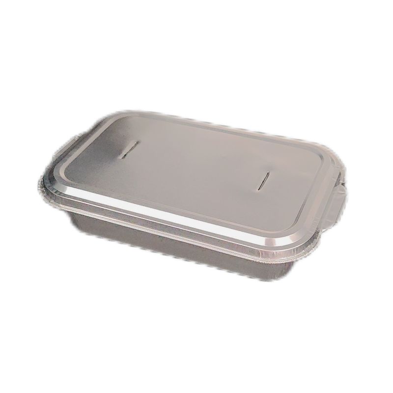 Seamless Disposable Aluminum Foil Airline Catering Meal Box with Lid | Wrinkle-Free Food Container