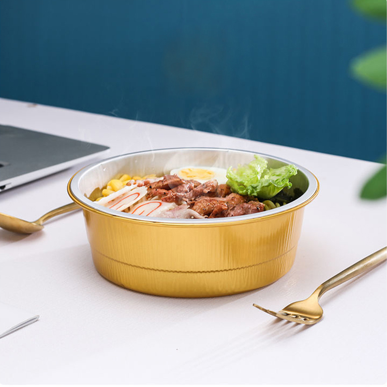High-Quality Wrinkle-Free Gold Aluminum Foil Containers for Food Packaging, Baking, Takeout