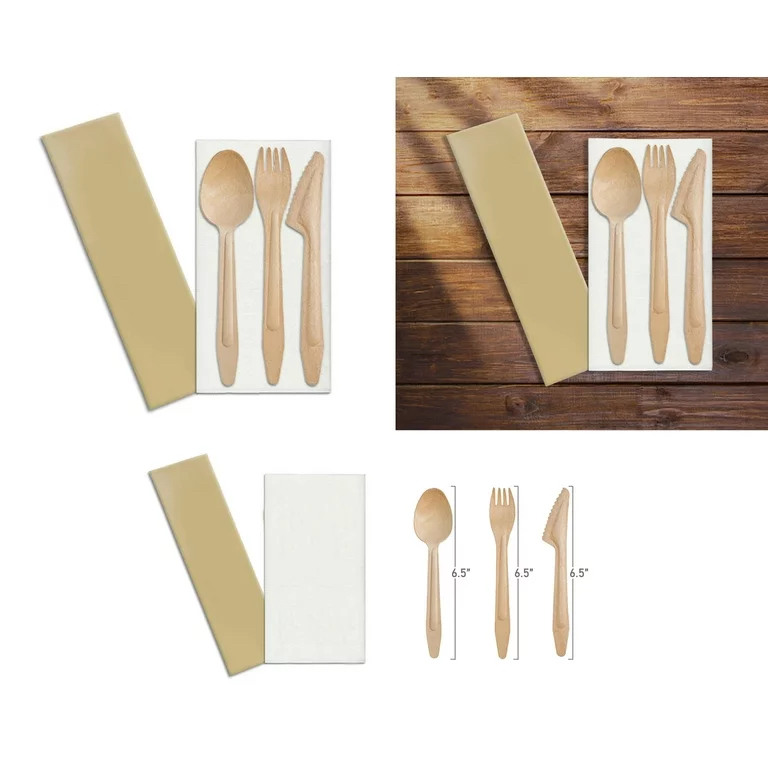 Wood cutlery kit