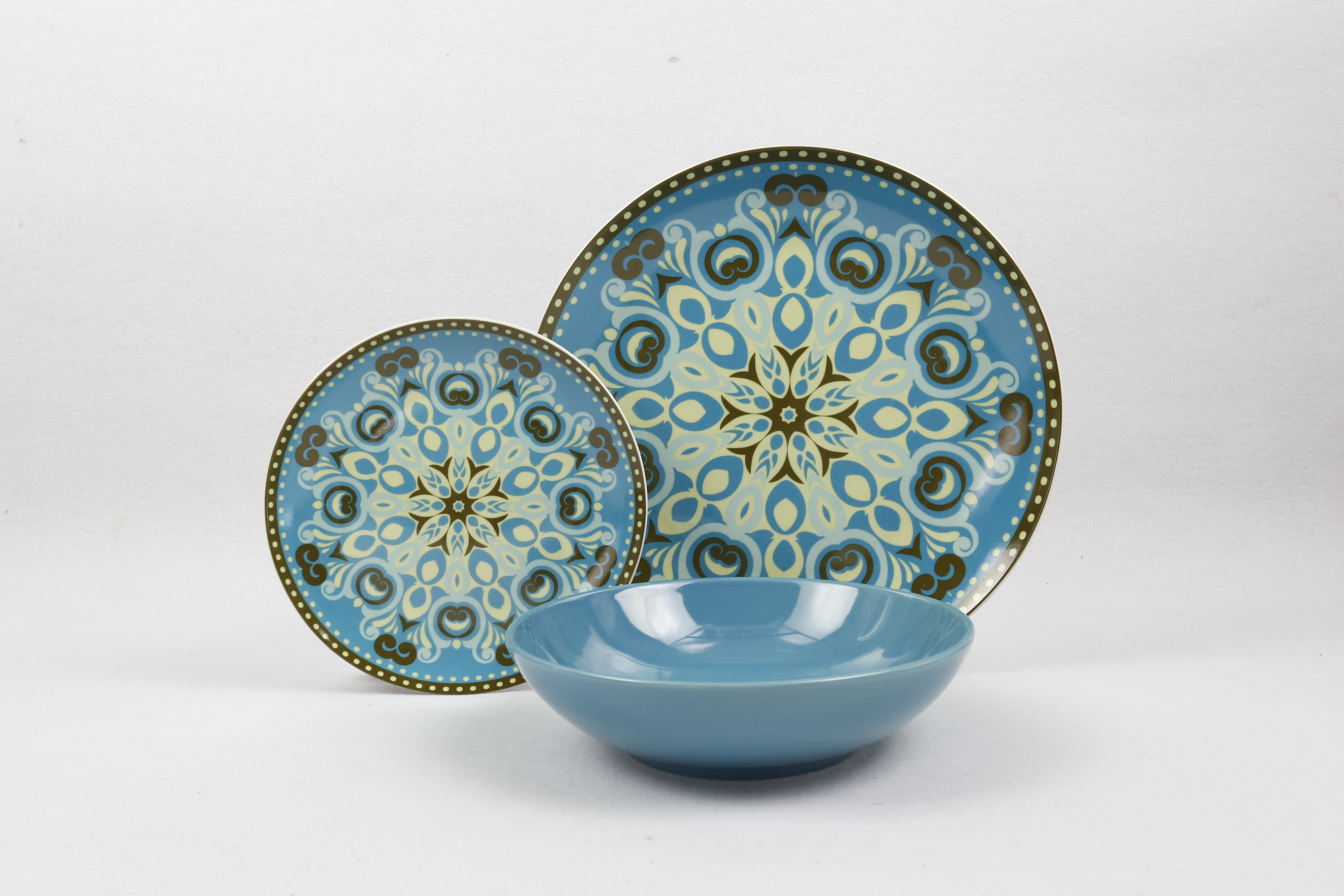 18pcs porcelain dinner set with pad printing