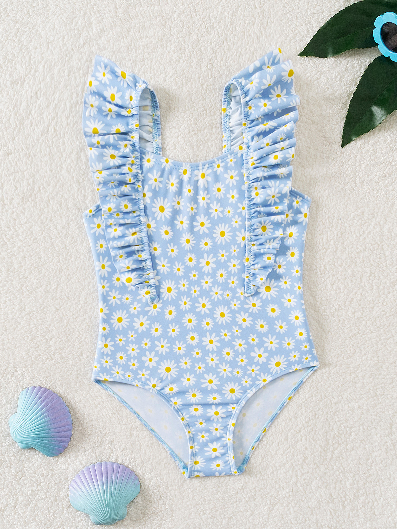 Girl's one-piece flowers bathing suit