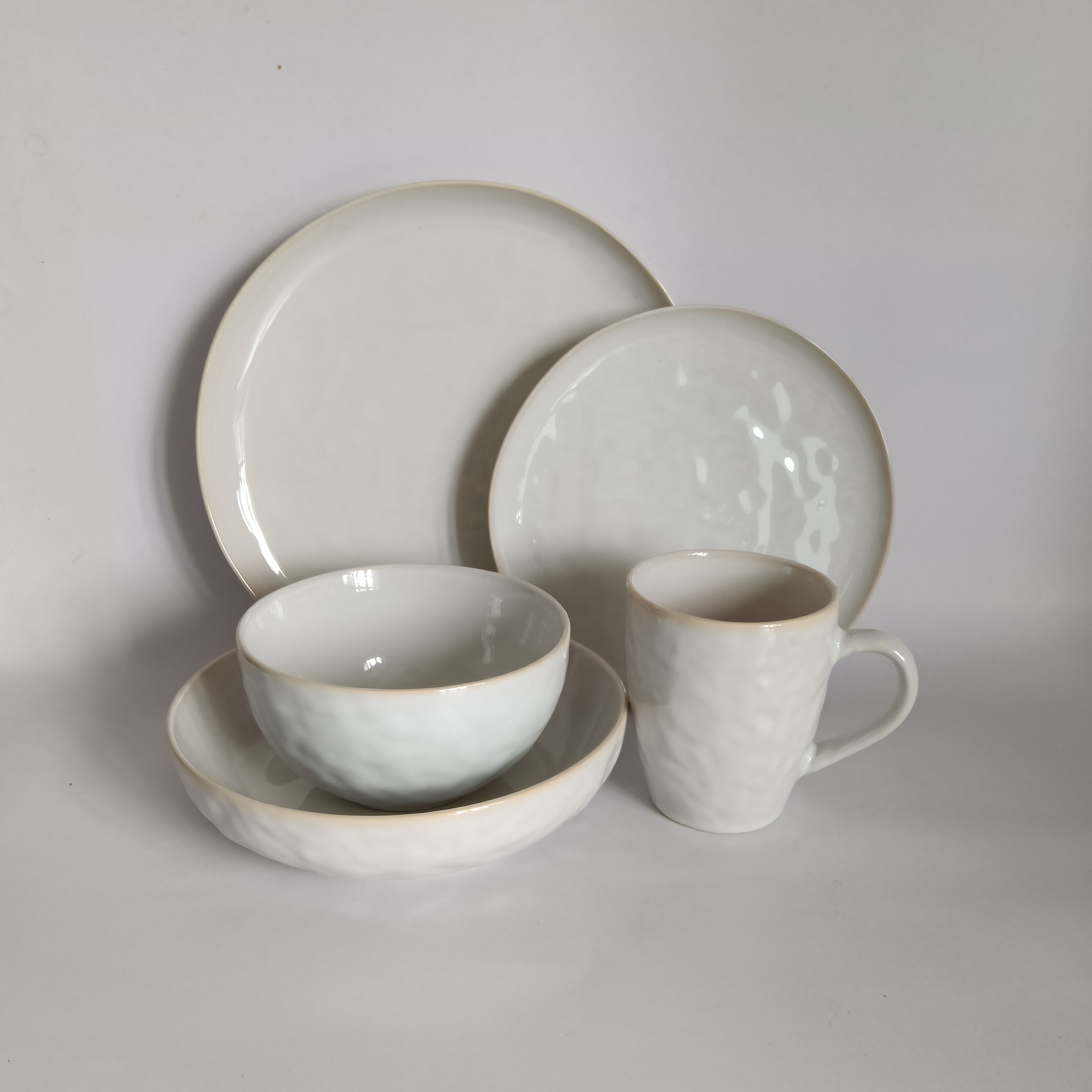 Glazed ceramic 20pcs tableware sets steak plate cup bowl set Western style