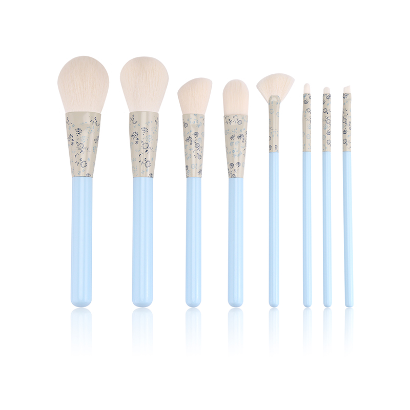 Kinlly Makeup Brushes Set Powder Eyeshadow Crease Concealer foundation brush 7pcs blue beauty Synthetic Cosmetic Kits