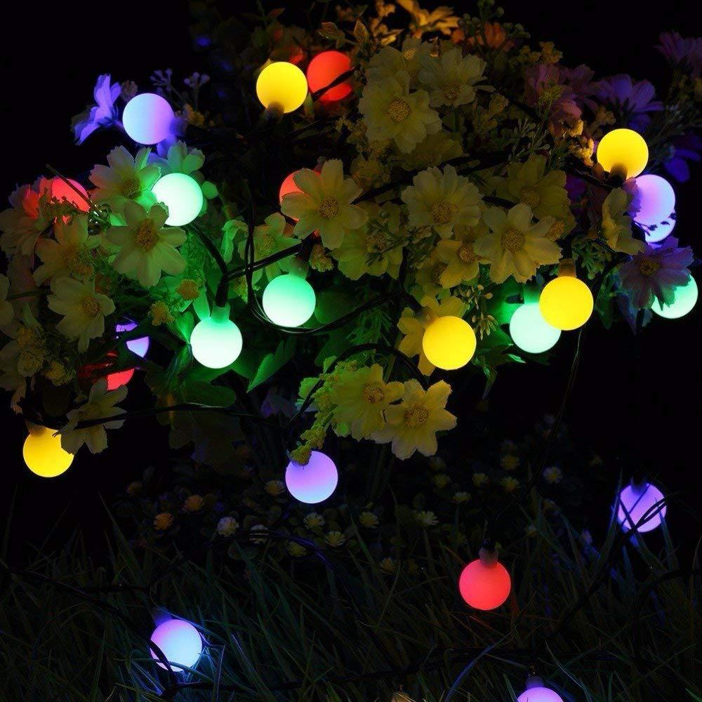 GANGES SA lamp string solar white ball string lamp outdoor solar decorative lights