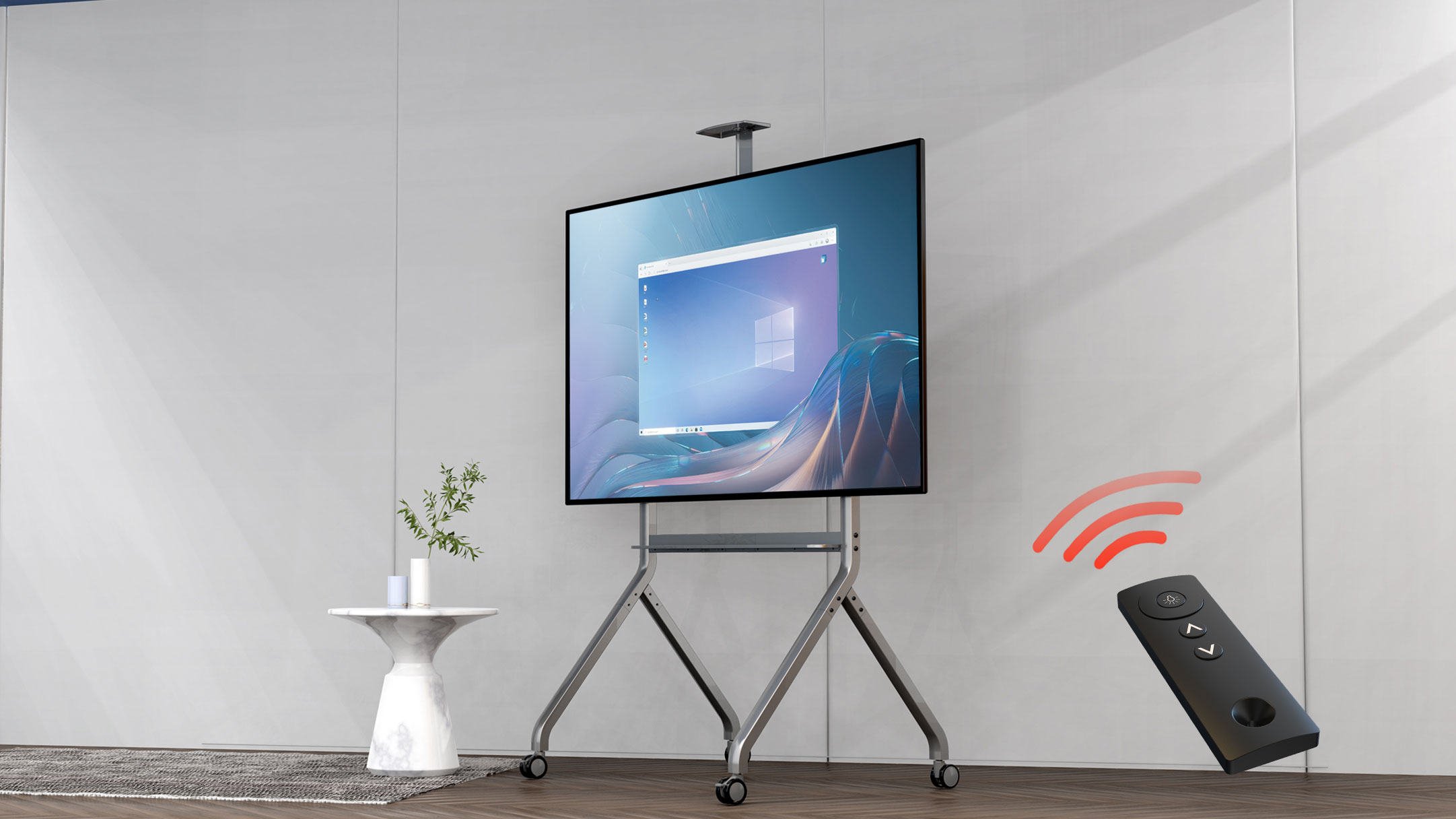 Nb Motorized Mobile TV Cart, Floorstand, TV Stand, Electric Lift, Motorized Lif