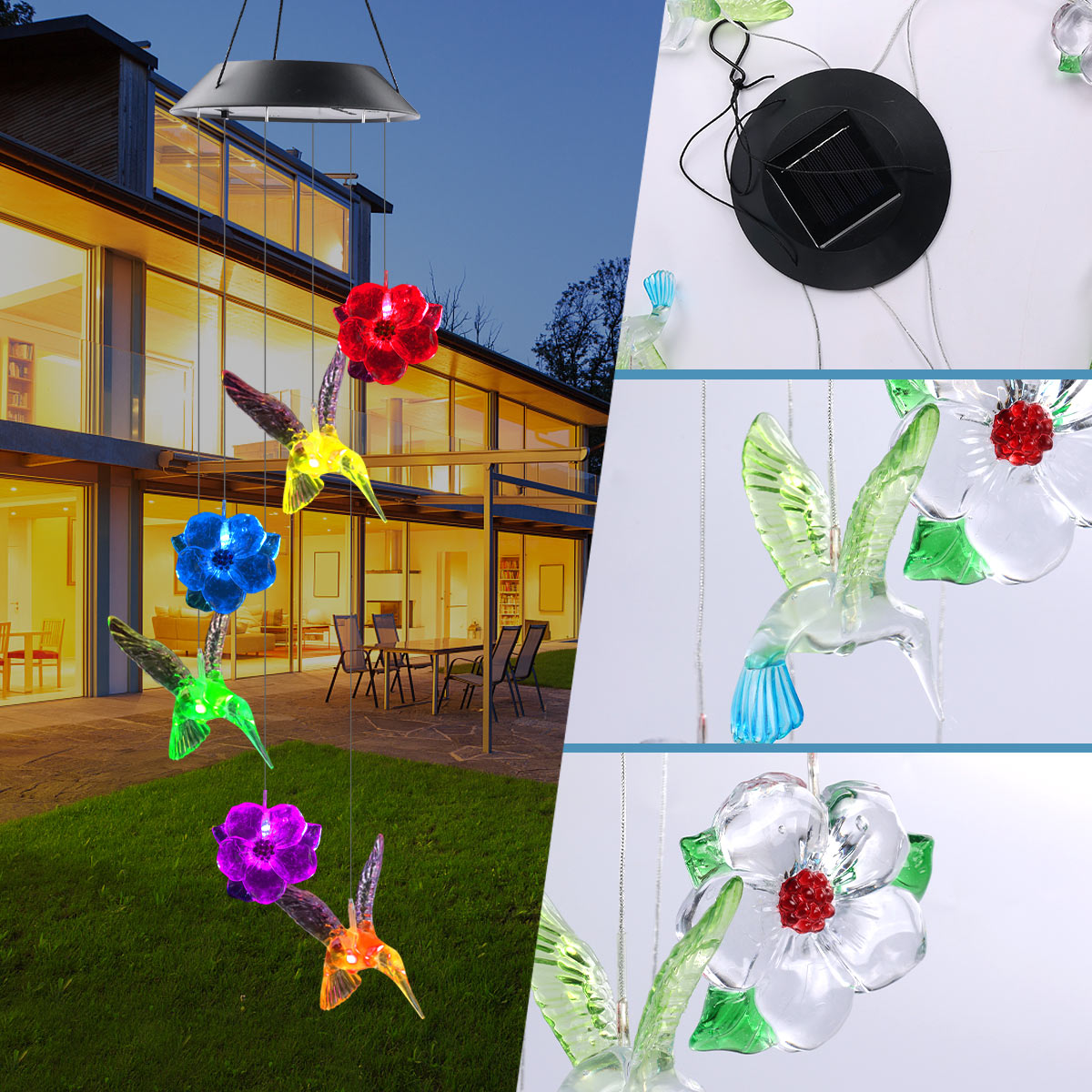 GANGES SA China Anqing solar energy new flower wind bell lamp outdoor solar decorative lamp
