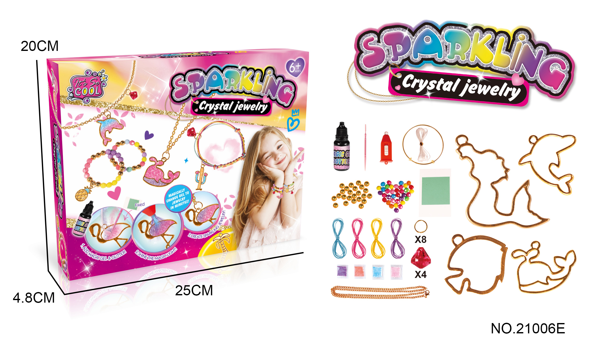 Diy Sparkling Gel Crystal Jewelry-Mermaid Set