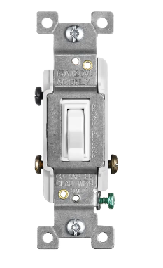 UL Listed Electrical Grounding Toggle Framed AC Quiet Switch, 15A 120V AC 3-Way Toggle Light Switch