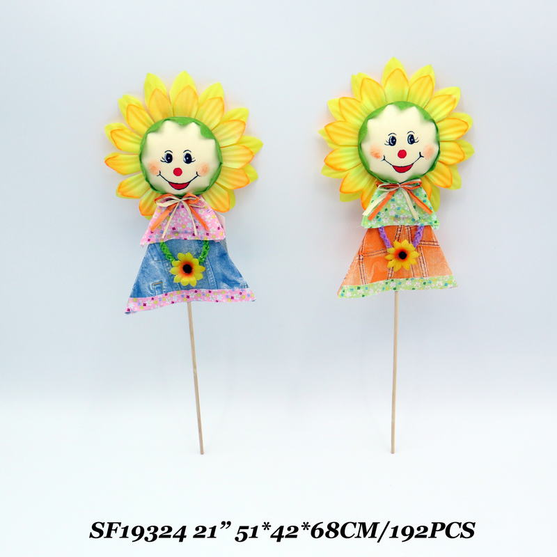 21 Inch Garden Decoration Items Handmade Sunflower Scarecrow Pick