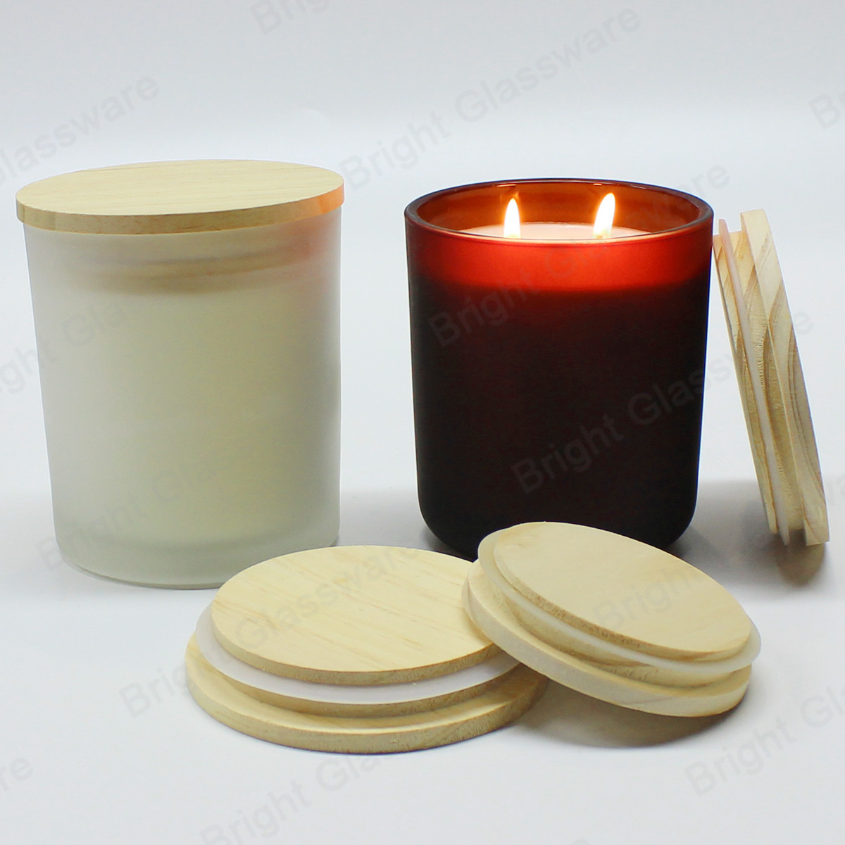 8OZ 10OZ Spray Color And Frosted Glass Candle Jar