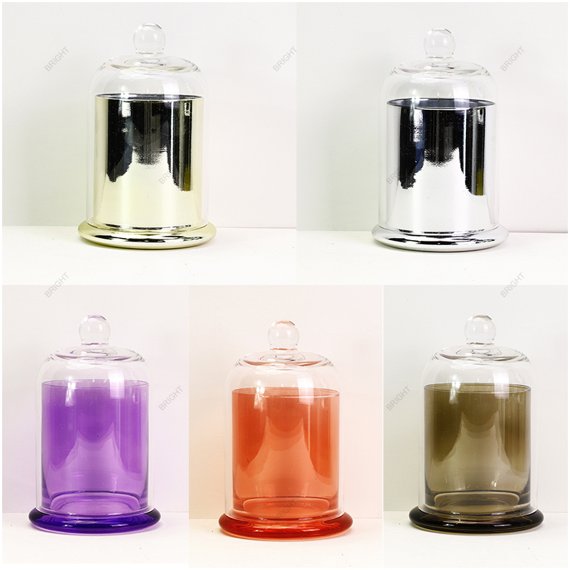 Fancy Glass Cloche Bell glass jar with dome lid