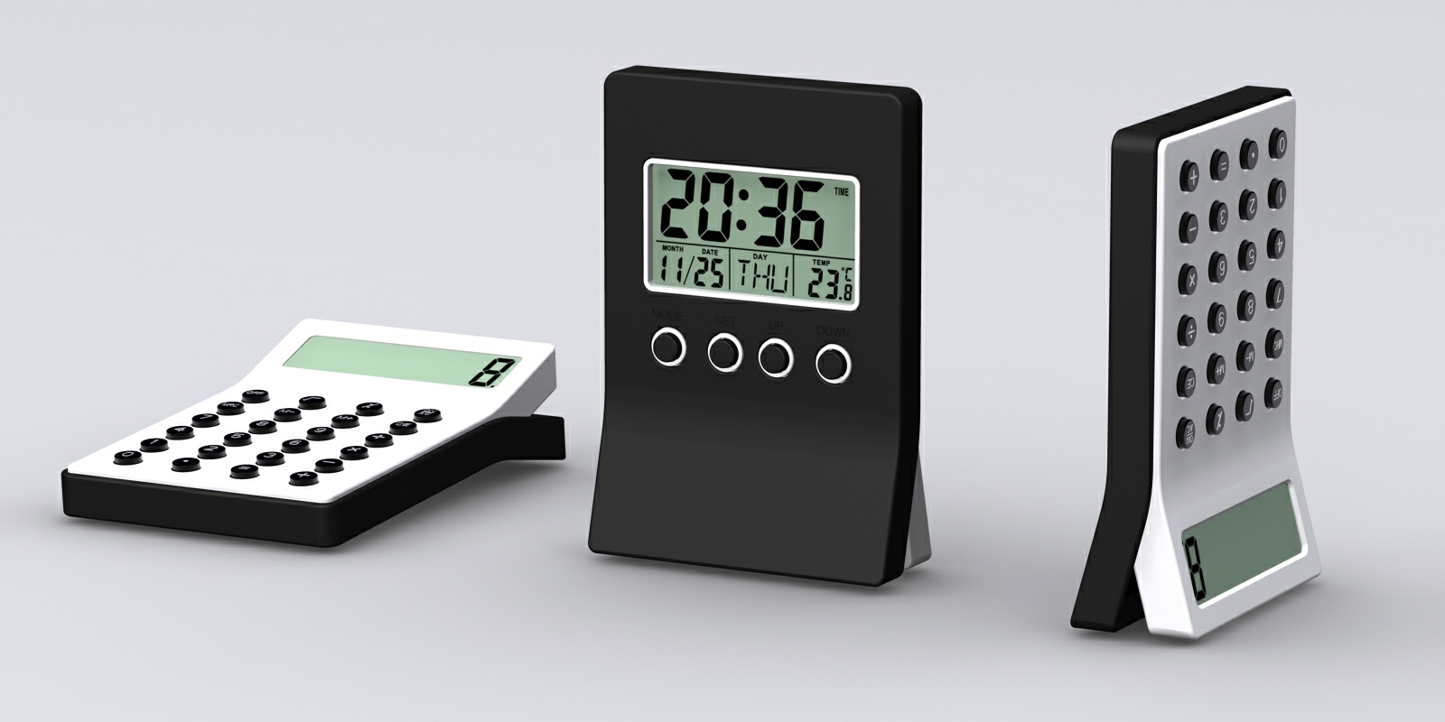 Digital clock with calculator function