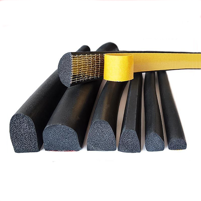 Self-adhesive foam rubber sealing strip