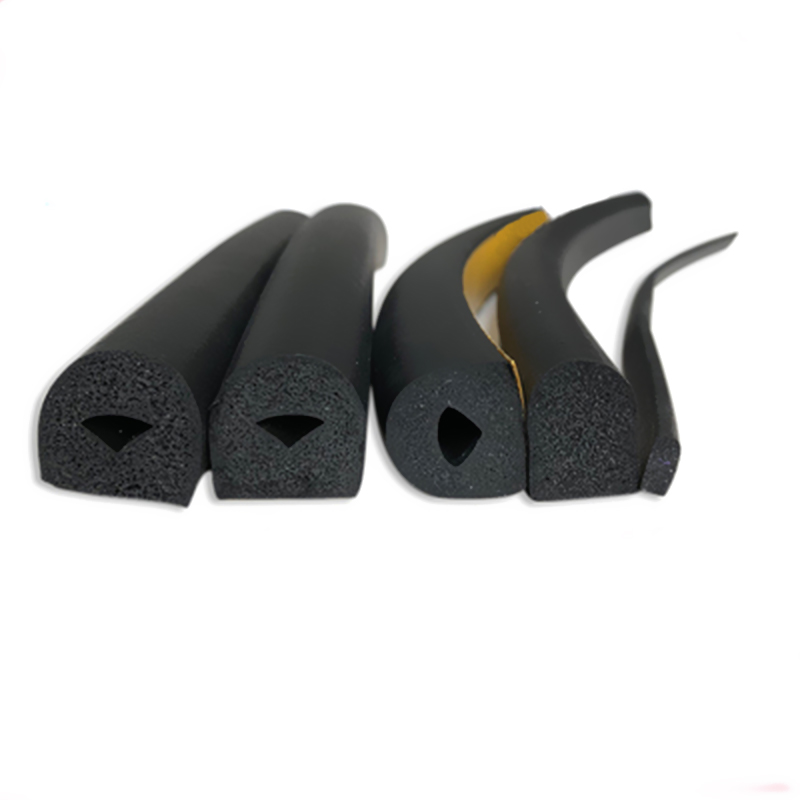 Self-adhesive foam rubber sealing strip