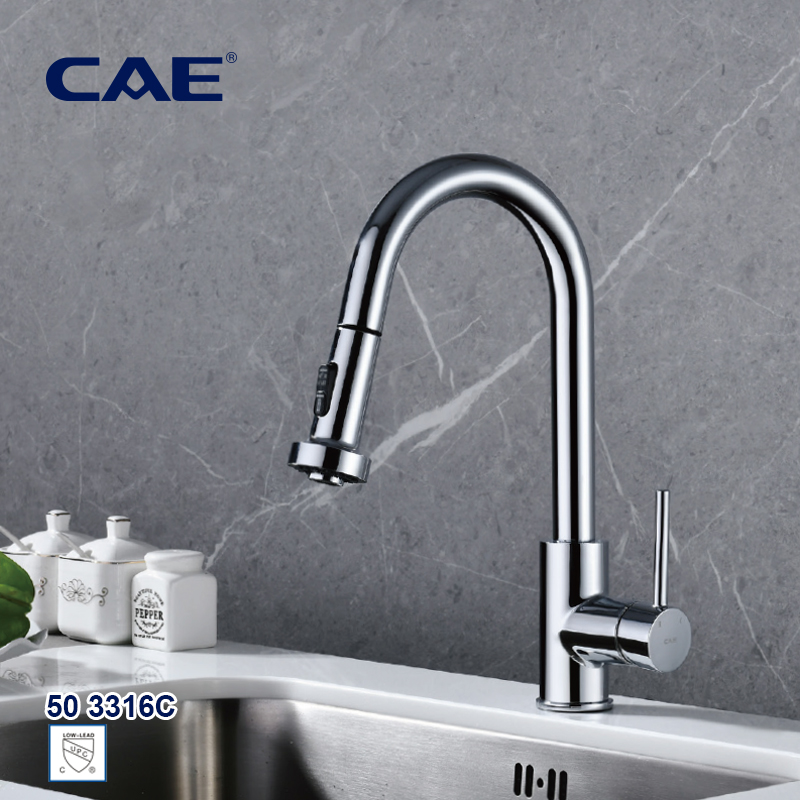 CAE Single-lever pull-down kitchen faucet 50 3316C