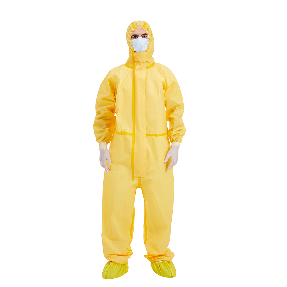 Haixin Health Disposable Taped PP+PE Chemical Resistant Coverall Type 3&4&5&6 Protective Coverall