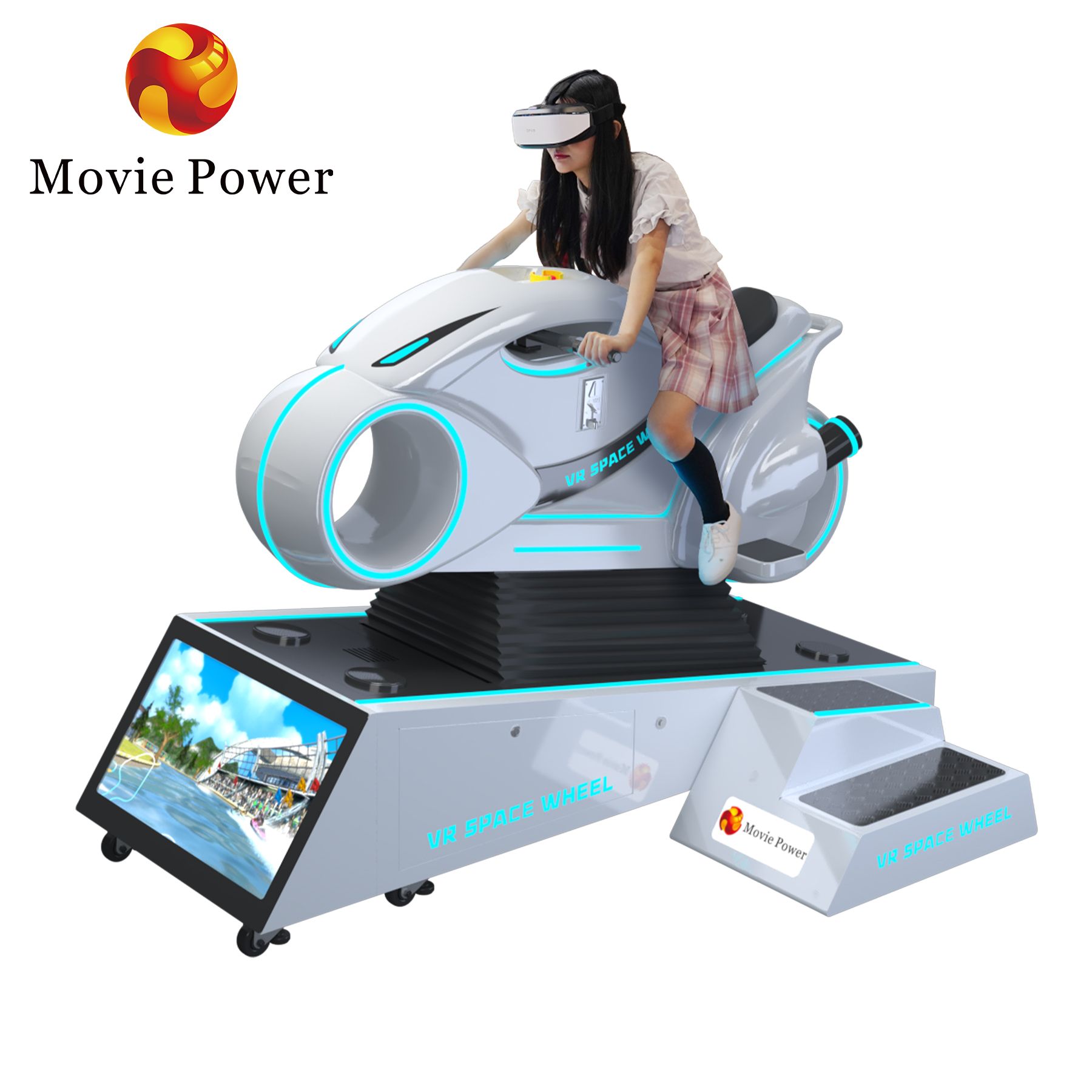 MoviePower VR Space Wheel Virtual Reality Racing Simulator VR Game Machine