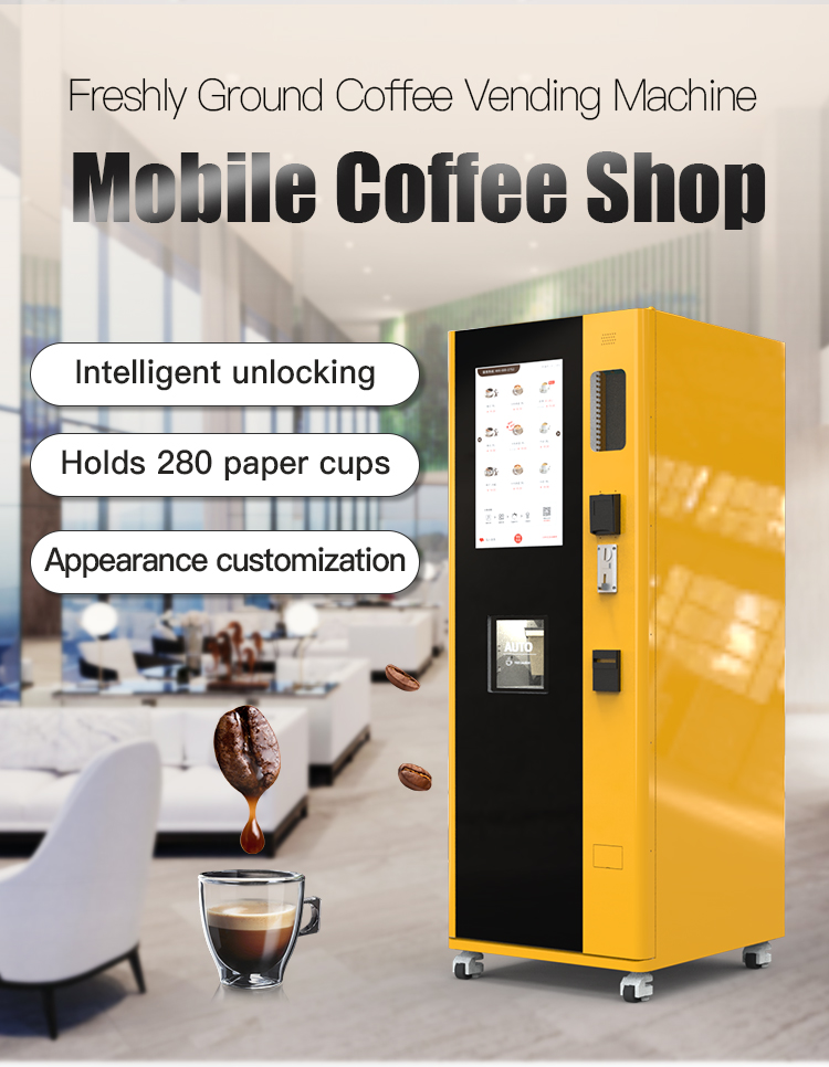 Commercial Freshly Ground Self-service Coffee Vending Machine with Five Cup Droppers JK88