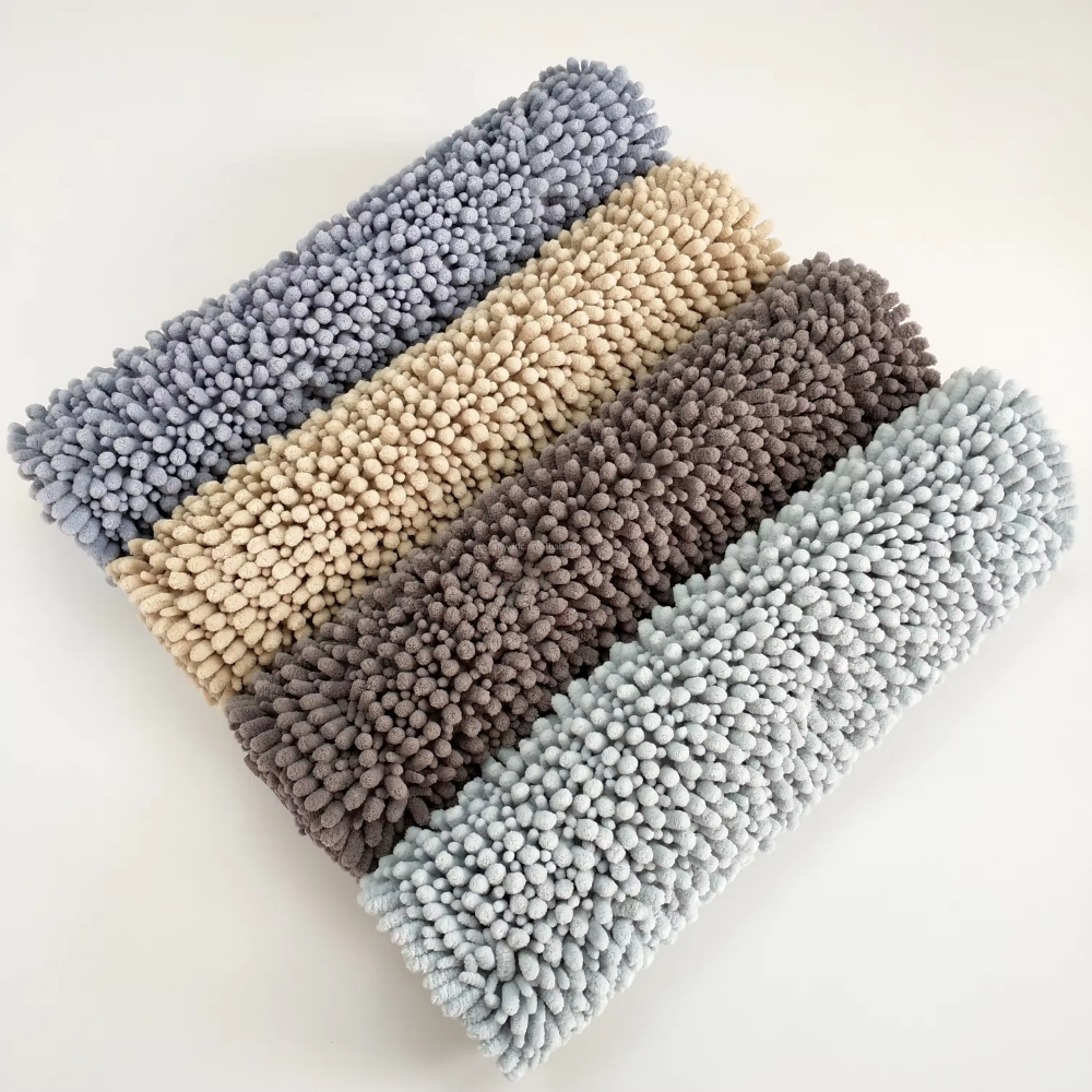 Washable customize anti-slip Chenille bath rug luxury living room carpet picnic mat
