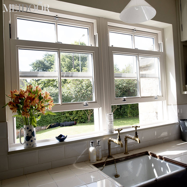 Aluminum windows glass window American crank top hung single double window