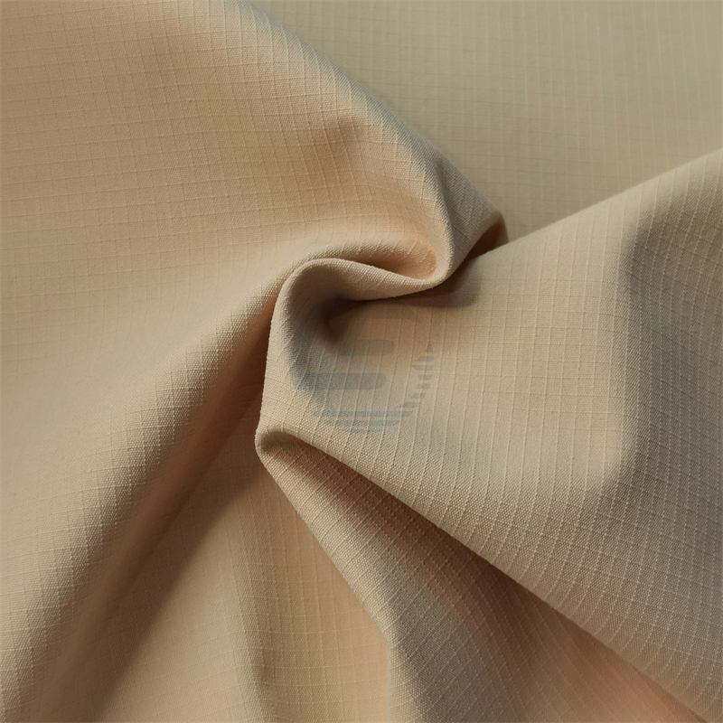 OBLST4062 Fashion fabric for coat , Polyester stretch ripstop fabric with tpu coated