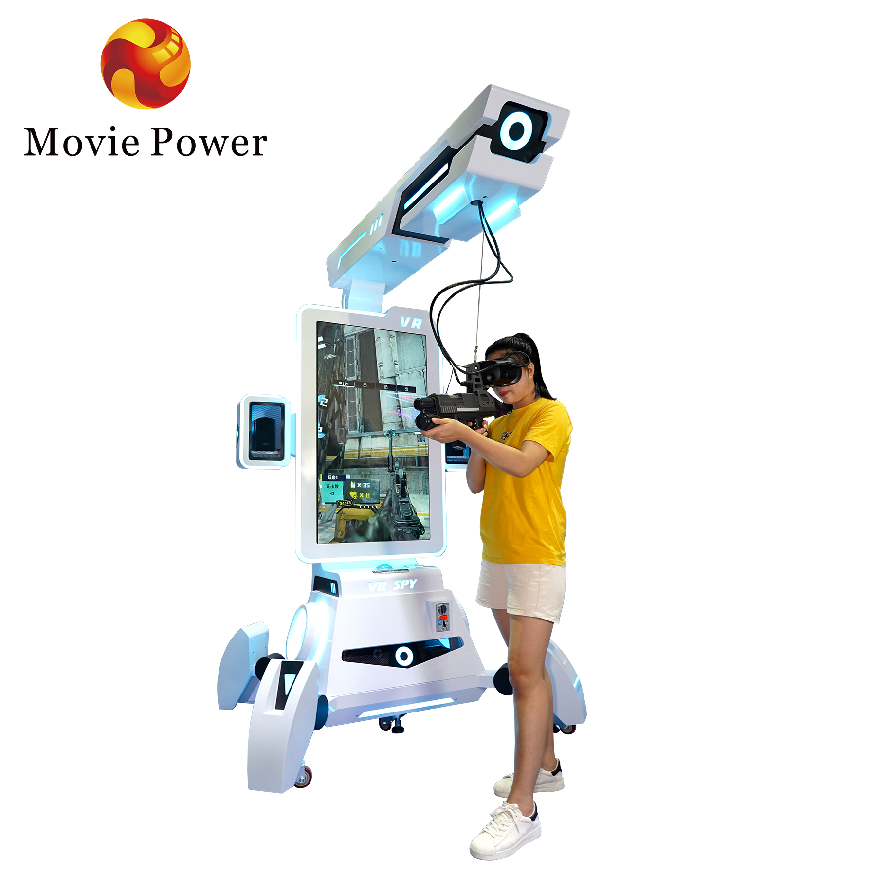 Movie Power VR X-SPY VR Shooting Game Simulator Virtual Reality Gun Game Machine