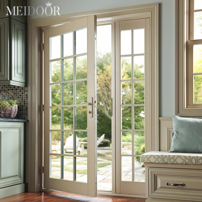 Aluminum thermal break tempered glass flush internal door frame casement hings other exterior doors