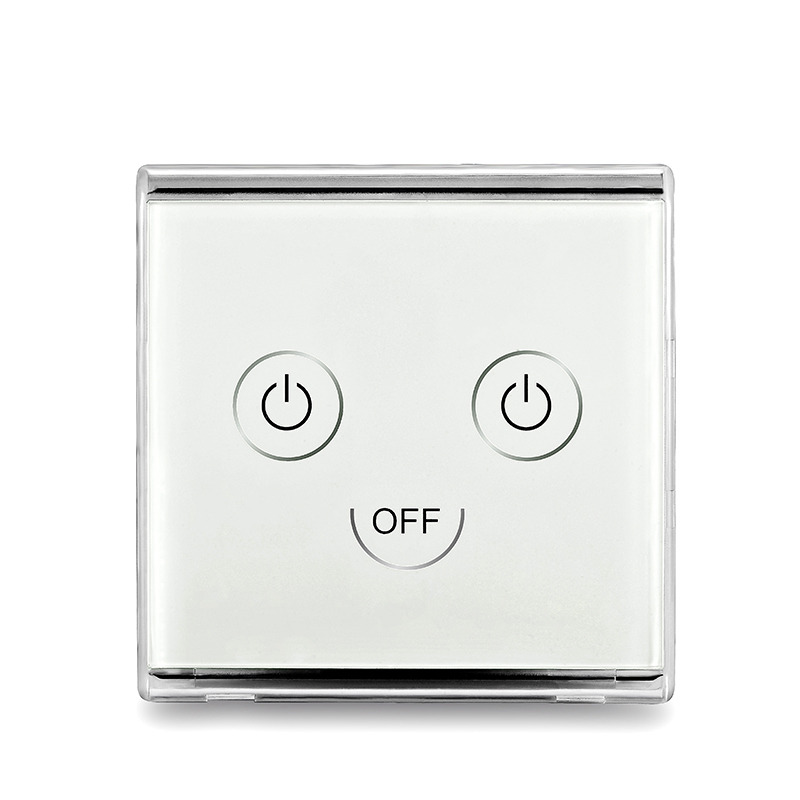 Glass Pad Touch Switch for 2 Loads