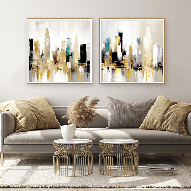 Home Decoration Wall Art Framed Painting Canvas Art with Abstract Hot Sell Designs With Popular Foil