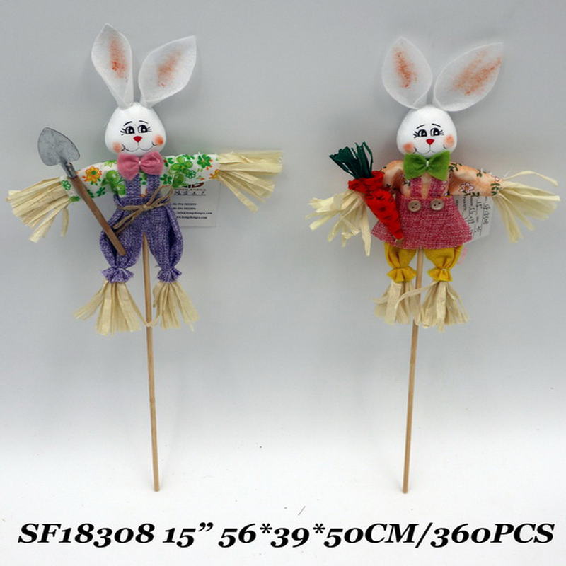 15 Inch Easter Rabbit Decoraiton Pick
