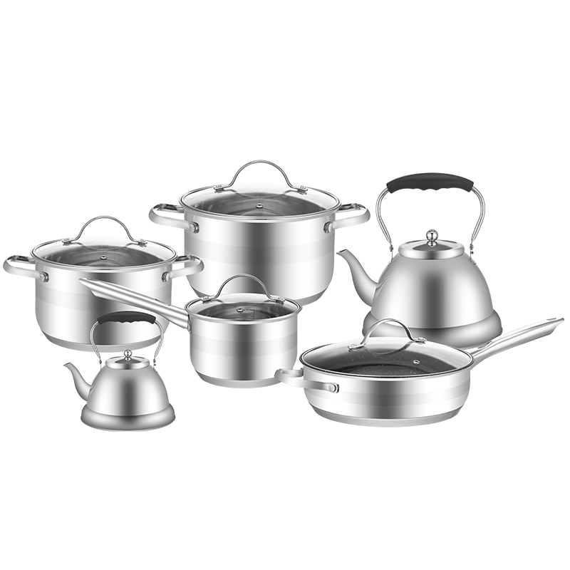 Casserole saucepan frypan cookware set stainless steel pot