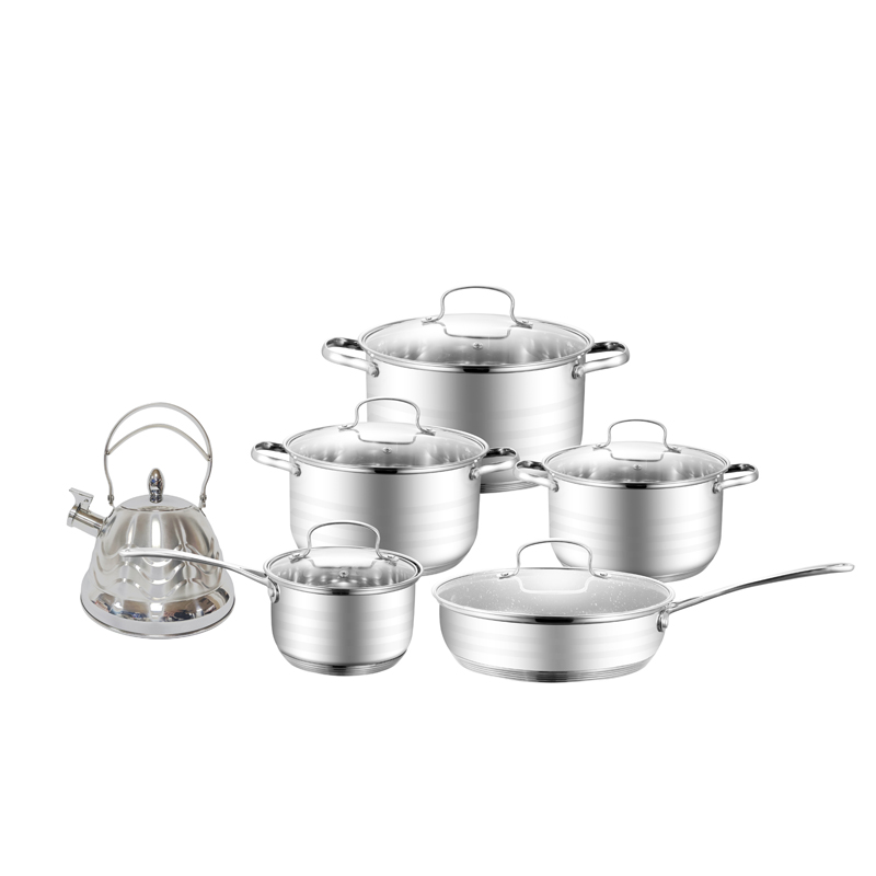 Casserole saucepan frypan cookware set stainless steel pot