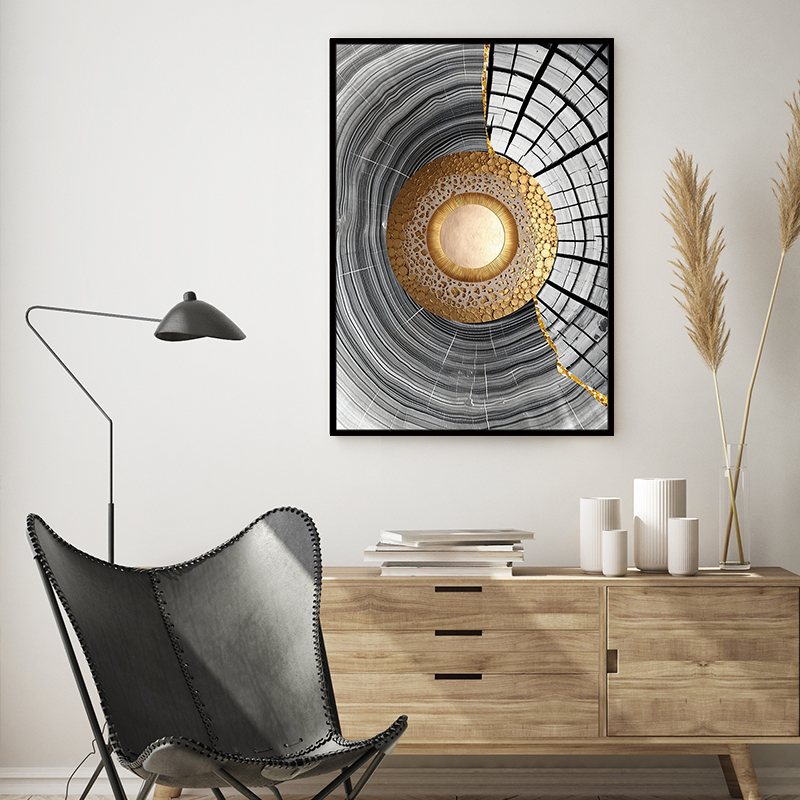 Hot sell abstract floating frame canvas with foil
