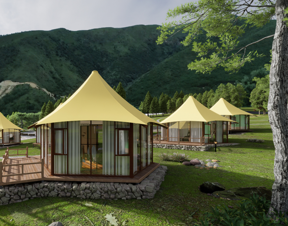Luxury Hexagonal Glass Wall Tent