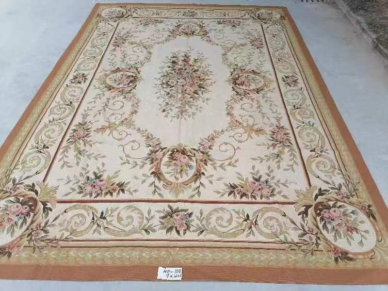 9x12ft handmade wool french style Aubusson carpet