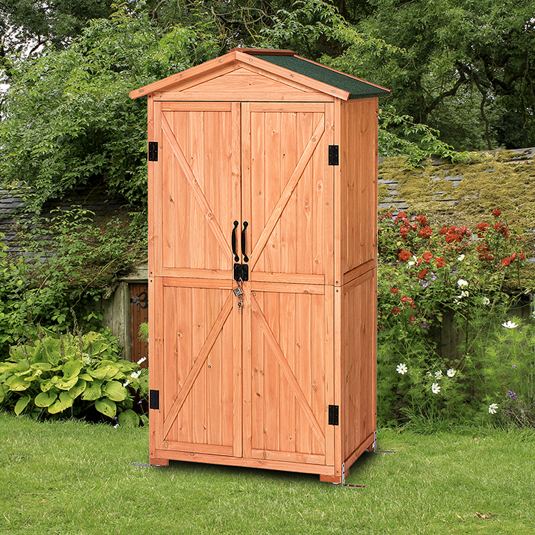 Easy Assembled Outdoor Waterproof Wood Garden Shed Tool Storage Cabinet