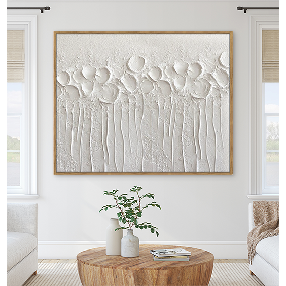 3D Textured Hand Made Framed Canvas Wall Art Factory Sale Abstract Floral Hot Sale Designs